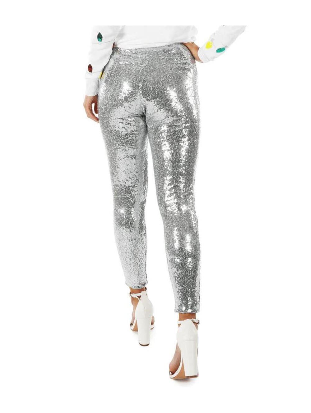 NWT Tipsy Elves Silver Sequin High Waisted Leggings Size Large - Picture 4 of 7